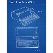 Listing image for Jobs Personal Computer 1983 Retro PC Patent Plan Canvas Wall Art Print Poster