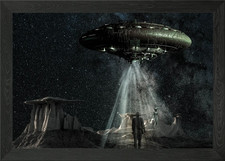Listing image for Space Fantasy Aliens UFO Framed Wall Art Poster Canvas Print Picture