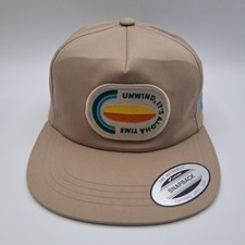 Listing image for Kona Big Wave Hat Cap Snapback Beige Teal Blue Script Aloha Time Surfboard Patch