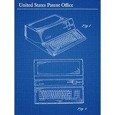 Listing image for Jobs Personal Computer 1983 Retro PC Patent Plan Huge Wall Art Poster Print
