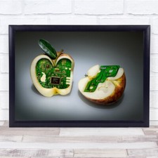 Listing image for Apple Core Fruit Tech Technology Machine Computer Circuit Wall Art Print