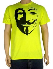 Listing image for Anonymous Mask Neon T-Shirt - Guy Fawkes V for Vendetta Disobey Hacker Obey