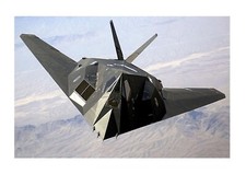 Listing image for Lockheed F-117 Nighthawk Stealth Bomber mounted A4 poster choice of frame