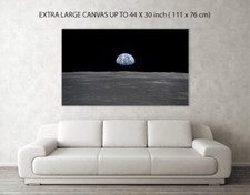 Listing image for Earth rise from Apollo 11 image on Canvas PictureArt/ Photo Print A4-A0 NASA
