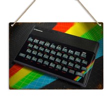 Listing image for Sinclair ZX Spectrum Metal Wall Sign Vintage Computer Art Print Retro Gamer Gift
