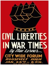 Listing image for 2607.Civil liberties in war times Max Lerner political Poster.Activist wall art