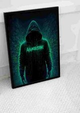 Listing image for ANONYMOUS COMPUTER HACKER POSTER CRIME PRINT WALL ART A3 A4 SIZE
