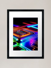 Listing image for Computer Circuit Abstract Art Frame Framed Wall Art Poster Canvas Print Picture