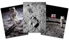 Listing image for Apollo 11 NASA Aldrin Armstrong Moon Landing 3 x Large Wall Art Poster Pack