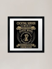 Listing image for Cocktail Server T Shirt - We Do Pre Framed Wall Art Poster Canvas Print Picture