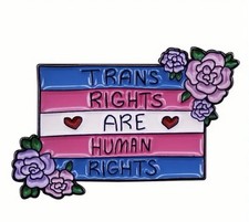 Listing image for Trans Rights Are Human Rights Pin Badge, LGBTQIA+ Badges
