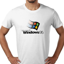 Listing image for Microsoft Windows 95 funny 90's retro computer poster t-shirt tee 100% cotton
