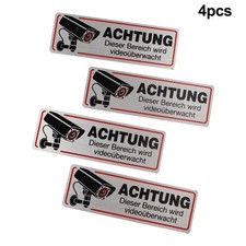 Listing image for 4PCS Video Sign 12 x 4 cm Stickers for Security Awareness near Cameras