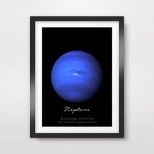 Listing image for PLANET NEPTUNE Art Print Poster Home Decor A4 A3 A2 Outer Space Photography Nasa
