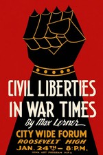 Listing image for Vintage WPA Civil Liberties in War Times Political Poster Print 24x36