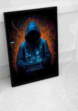 Listing image for ANONYMOUS COMPUTER HACKER POSTER CRIME PRINT WALL ART A3 A4 SIZE