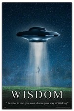 Listing image for UFO Motivational Poster Art Print 11x17 NASA Believe Aliens Wall Decor Wisdom