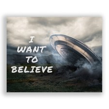Listing image for UFO Poster Art Print 11x14 NASA Alien I Believe Mars Moon Novelty Show