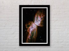 Listing image for Framed NASA Hubble Image Butterfly Nebula Poster Print. Outer Space / James Webb