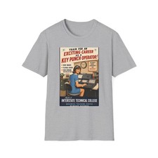 Listing image for Vintage Key Punch Operator IBM computer Poster T-Shirt | Retro Office Career Tee