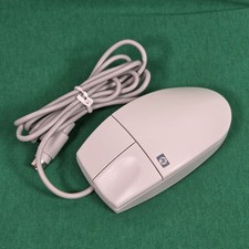Listing image for Vintage HP C3751B 2-Button Wired Computer Mouse M-S34 PS/2 Retro PC Gaming VGC