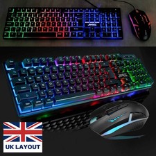 Listing image for UK Gaming Keyboard And Mouse Set RGB LED USB For PC Laptop Xbox One PS4 PS5