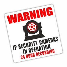 Listing image for 1 x IP Camera Security in Operation Sign 24 Hour Surveillance Stickers CCTV