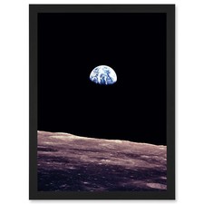 Listing image for Space Photo Planet Earth From Moon Surface Landscape USA Framed A3 Art Print