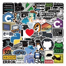 Listing image for 60X Computer IT Programming Geek Toy Hacker C++ Coder Stickers Work Station DIY