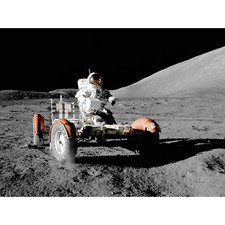 Listing image for Space NASA Apollo 17 Lunar Rover Vehicle Moon Photo XL Wall Art Canvas Print