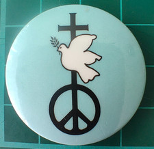 Listing image for Original vintage Political Protest CND Pin Badge Peace Dove Greenpeace Christian