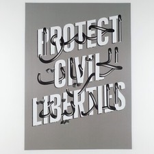 Listing image for Protect Civil Liberties Poster 10x13 Egyptian Social Justice Political Art B496